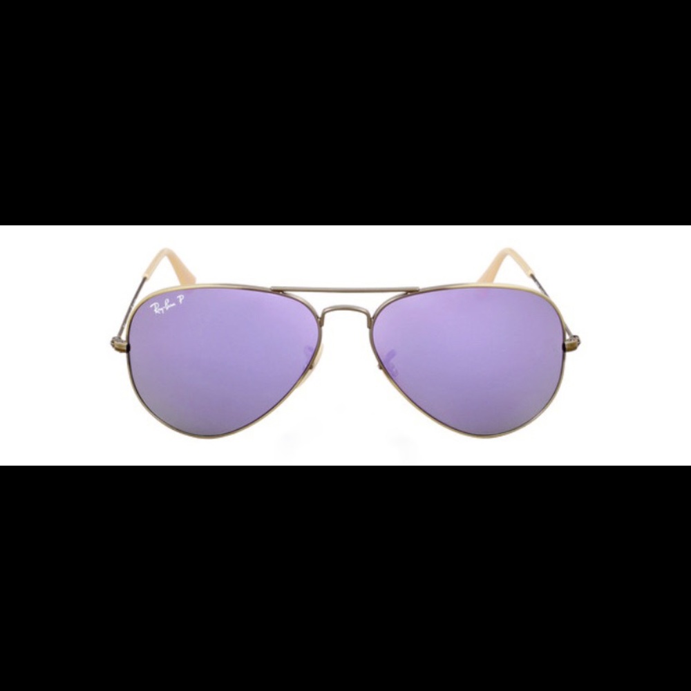 Ray Ban Aviator Polarized Lilac Flash Sunglasses - Picture 1 of 12